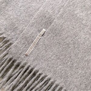 ALICIA ADAMS ALPACA WOOL PATMOS FRINGE TASSEL THROW BLANKET Gray